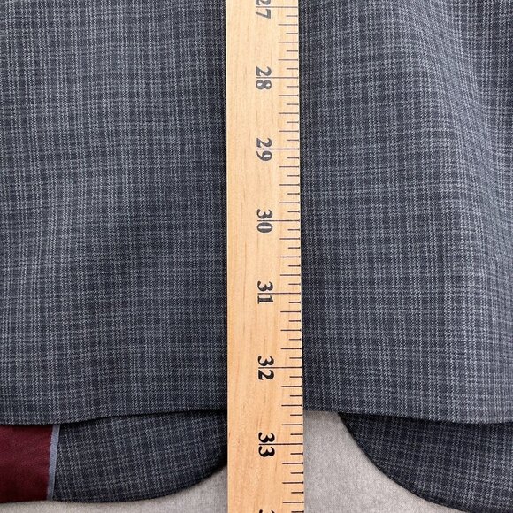 Jos A Bank Blazer Men 46L Gray Check Peak Classic Career 3 Pocket Classic Jacket - Picture 8 of 13